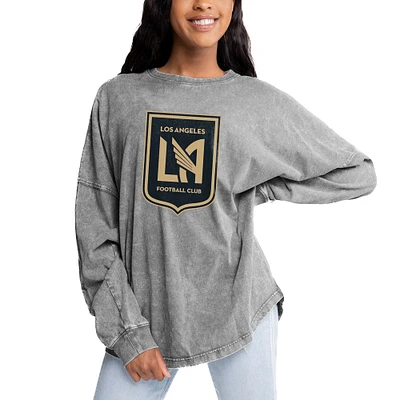 Women's Gameday Couture Gray LAFC Faded Wash Pullover Sweatshirt