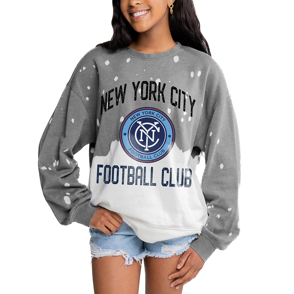 Women's Gameday Couture Gray New York City FC Twice As Nice Pullover Sweatshirt