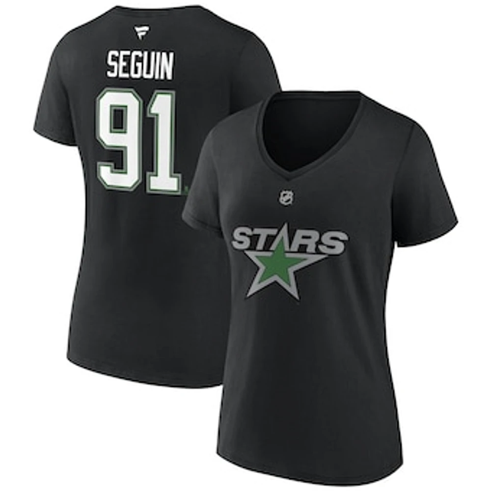 Women's Tyler Seguin Black Dallas Stars Special Edition 2.0 Name & Number V-Neck T-Shirt