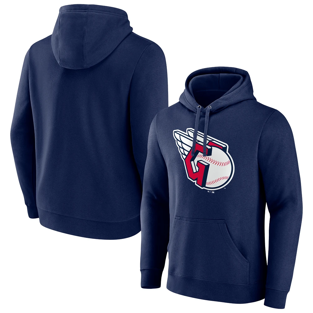 Men's Navy Cleveland Guardians Official Logo Pullover Hoodie