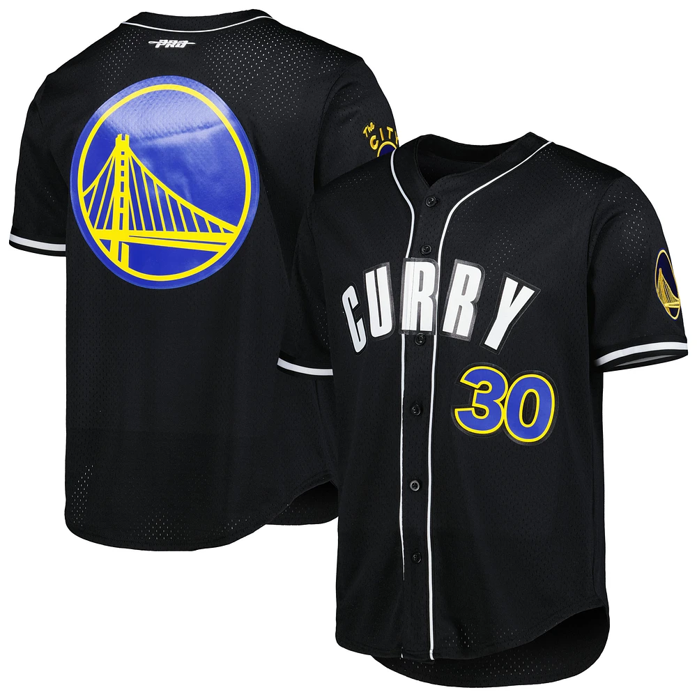 Men's Pro Standard Stephen Curry Black Golden State Warriors Capsule Player Baseball Button-Up Shirt