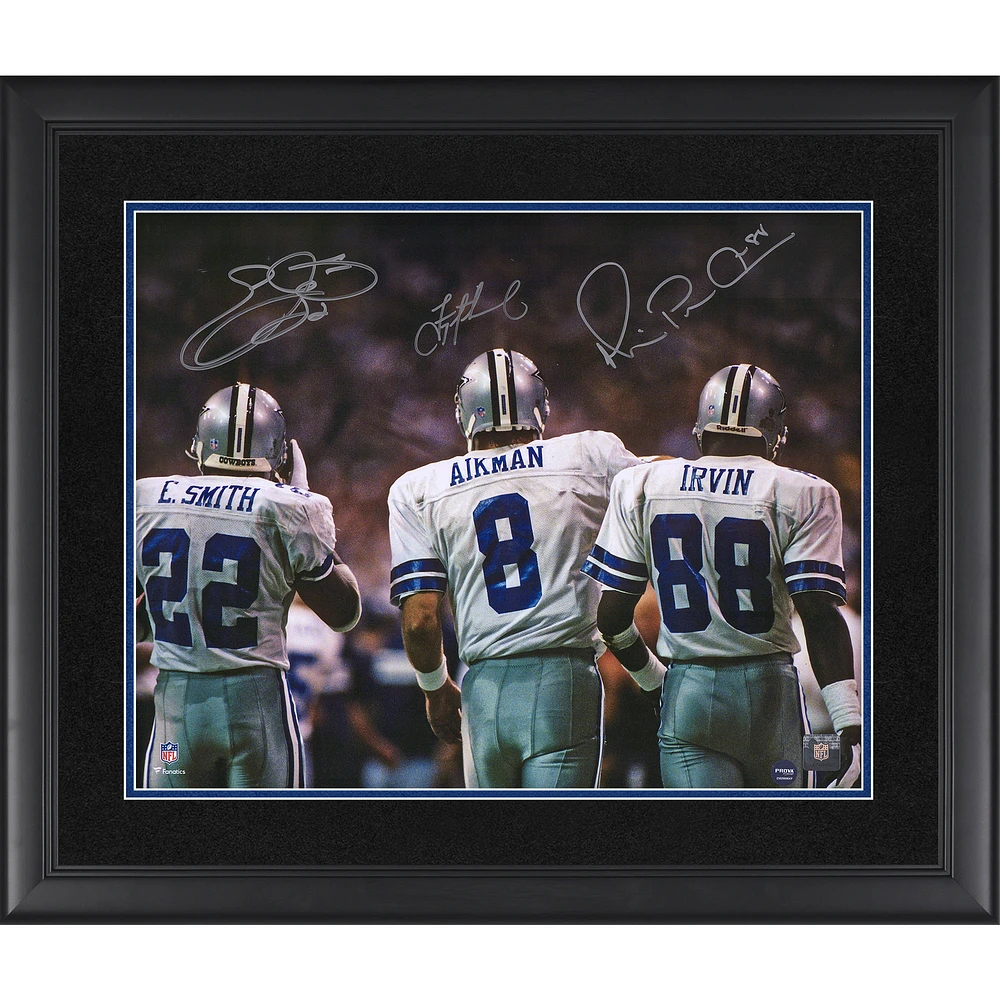 Emmitt Smith Michael Irvin & Troy Aikman Dallas Cowboys Autographed Framed 16" x 20" Walking Back Photograph
