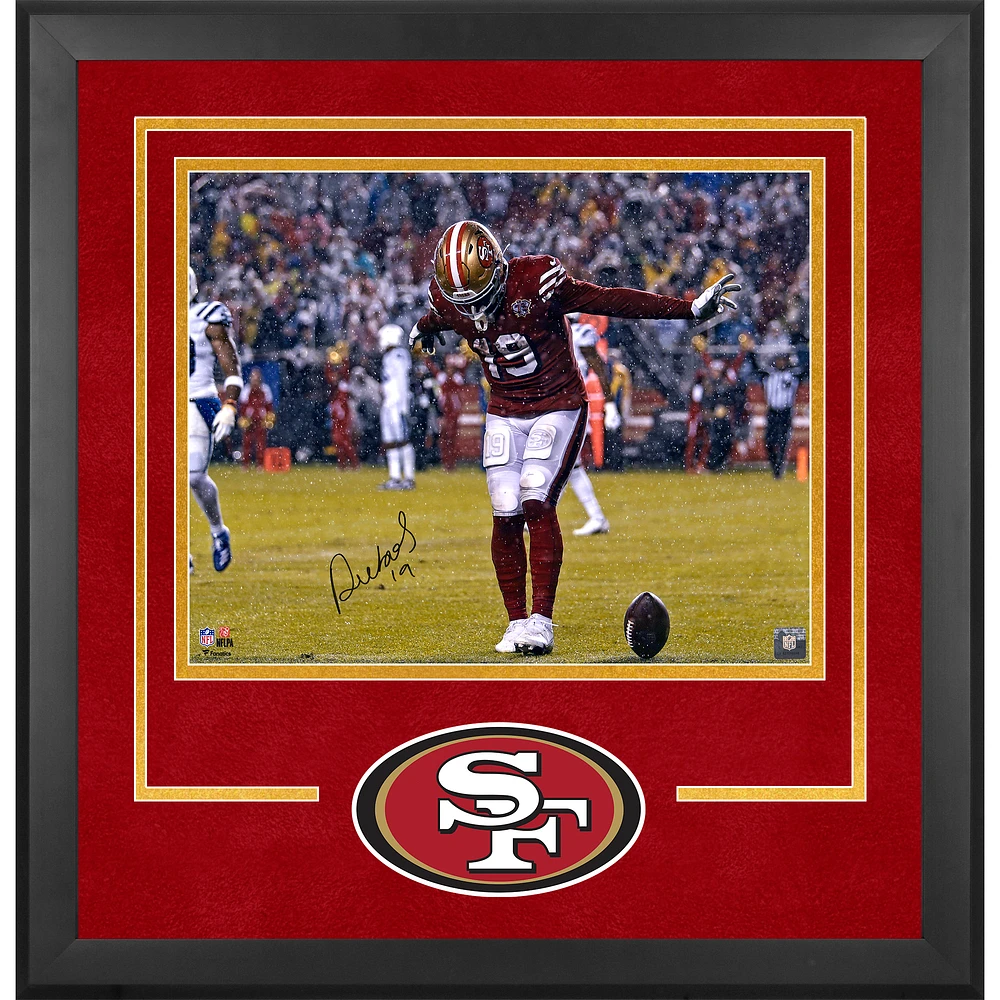 Deebo Samuel San Francisco 49ers Autographed Framed 16" x 20" Touchdown Celebration in Rain Photograph