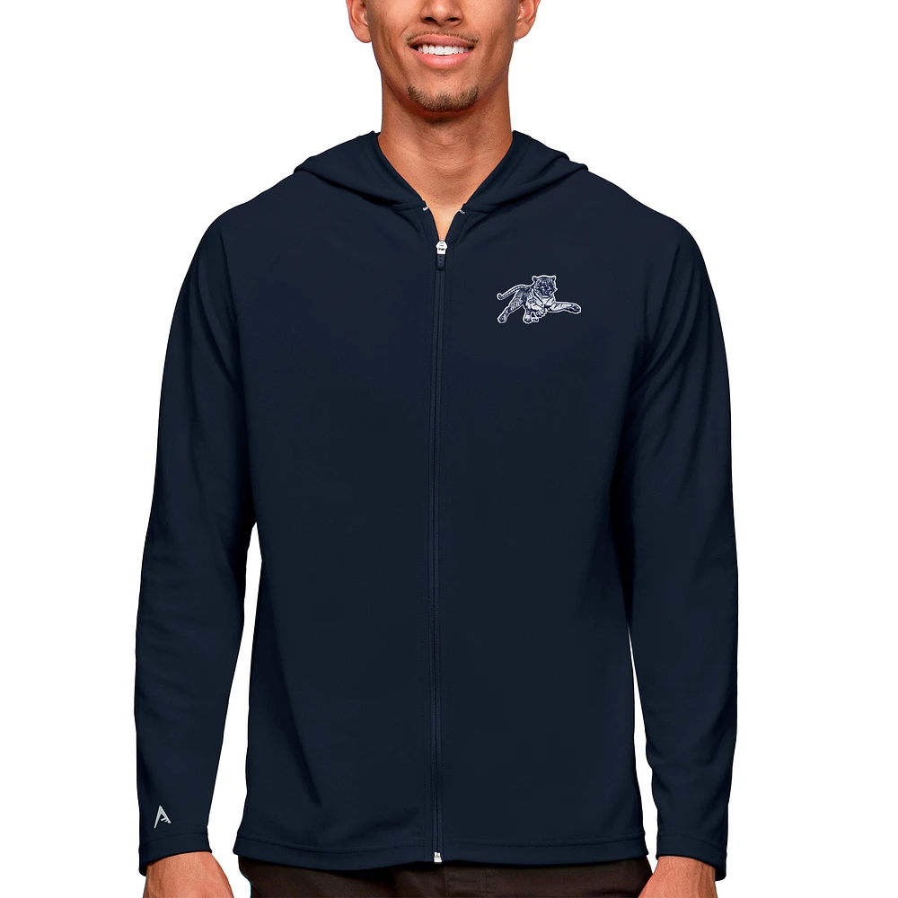 Men's Antigua Navy Jackson State Tigers Legacy Full-Zip Hoodie