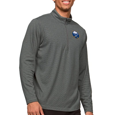 Men's Antigua Heather Charcoal Buffalo Sabres Epic Quarter-Zip Pullover Top