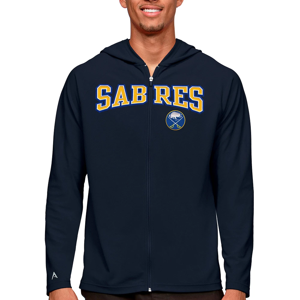 Men's Antigua Navy Buffalo Sabres Legacy Full-Zip Hoodie