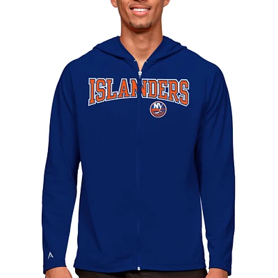 Men's Antigua Royal New York Islanders Legacy Full-Zip Hoodie