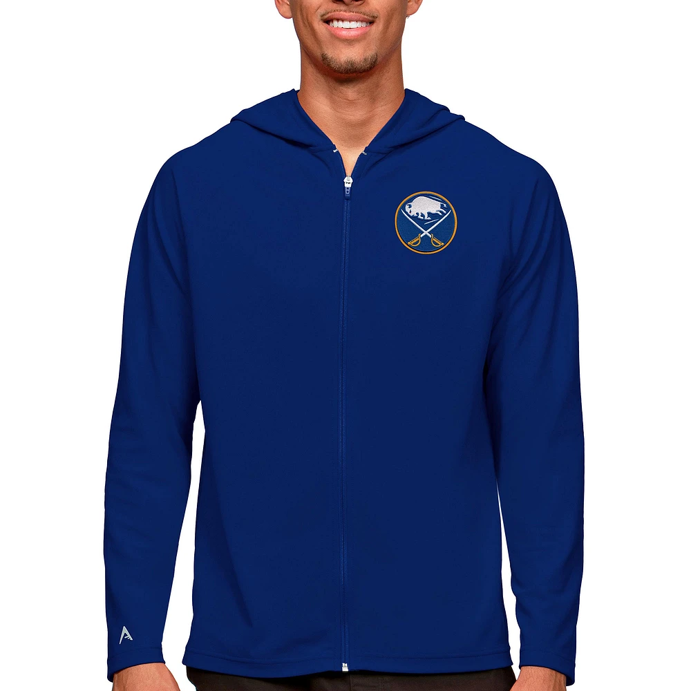 Men's Antigua Royal Buffalo Sabres Logo Legacy Full-Zip Hoodie