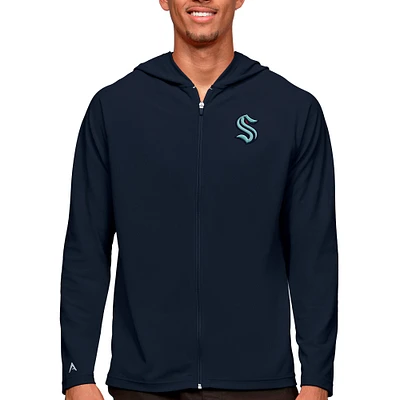 Men's Antigua Navy Seattle Kraken Logo Legacy Full-Zip Hoodie