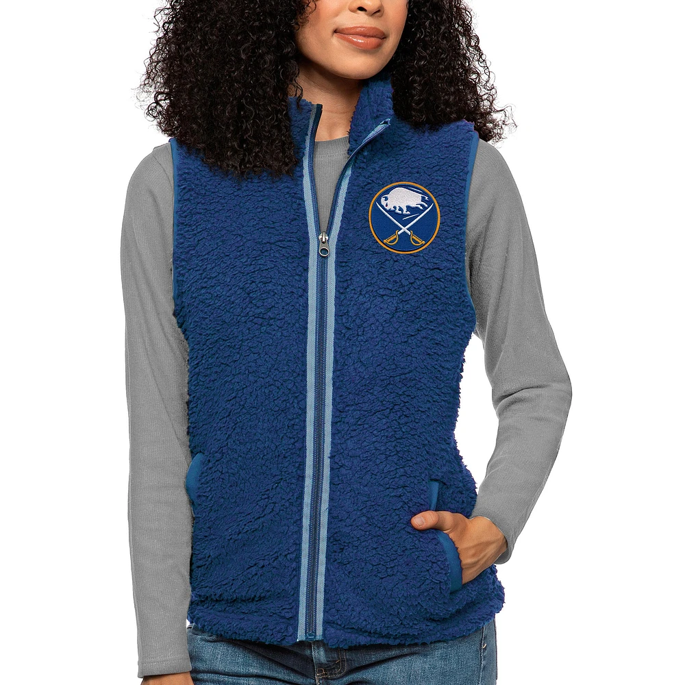 Women's Antigua Royal Buffalo Sabres Primary Logo Grace Full-Zip Vest