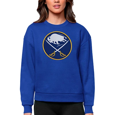 Women's Antigua Royal Buffalo Sabres Primary Logo Team Victory Crewneck Pullover Sweatshirt