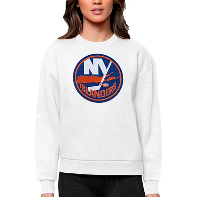 Women's Antigua New York Islanders Primary Logo Team Victory Crewneck Pullover Sweatshirt