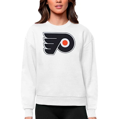 Women's Antigua Philadelphia Flyers Primary Logo Team Victory Crewneck Pullover Sweatshirt