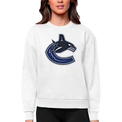 Women's Antigua Vancouver Canucks Primary Logo Team Victory Crewneck Pullover Sweatshirt