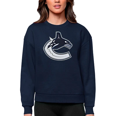 Women's Antigua Navy Vancouver Canucks Primary Logo Team Victory Crewneck Pullover Sweatshirt