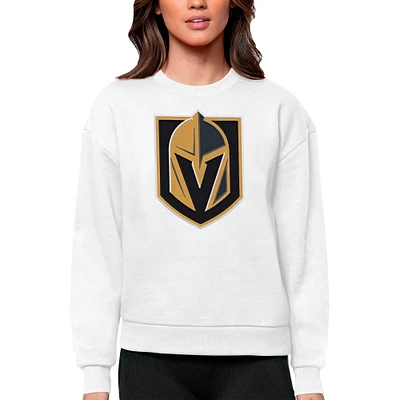 Women's Antigua Vegas Golden Knights Primary Logo Team Victory Crewneck Pullover Sweatshirt