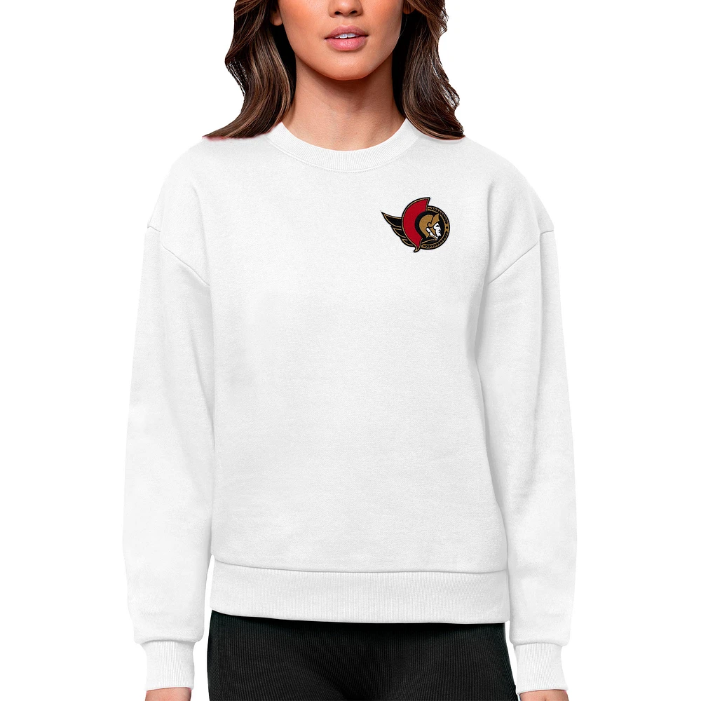 Women's Antigua Ottawa Senators Primary Logo Victory Crewneck Pullover Sweatshirt