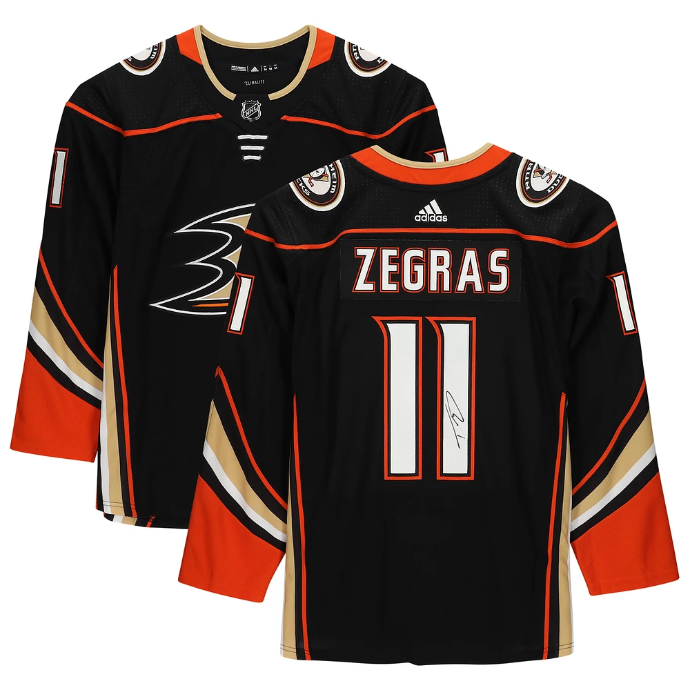 Trevor Zegras Anaheim Ducks Autographed #11 adidas Authentic Jersey