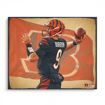 Joe Burrow Cincinnati Bengals Unsigned 16" x 20" Photo Print - Designed by Artist Brian Konnick