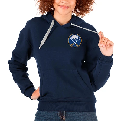 Women's Antigua Navy Buffalo Sabres Primary Logo Victory Pullover Hoodie