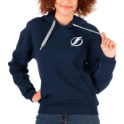 Women's Antigua Navy Tampa Bay Lightning Primary Logo Victory Pullover Hoodie