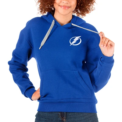 Women's Antigua Royal Tampa Bay Lightning Primary Logo Victory Pullover Hoodie
