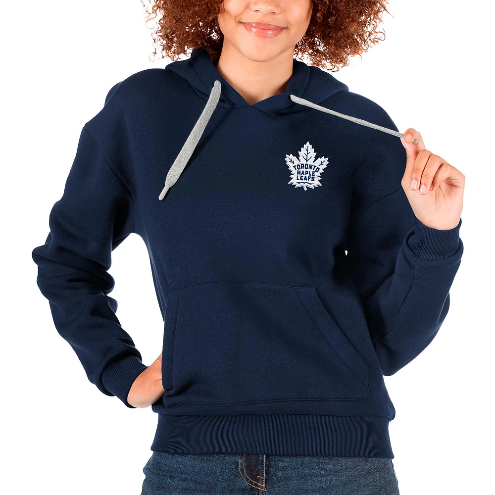 Women's Antigua Navy Toronto Maple Leafs Primary Logo Victory Pullover Hoodie