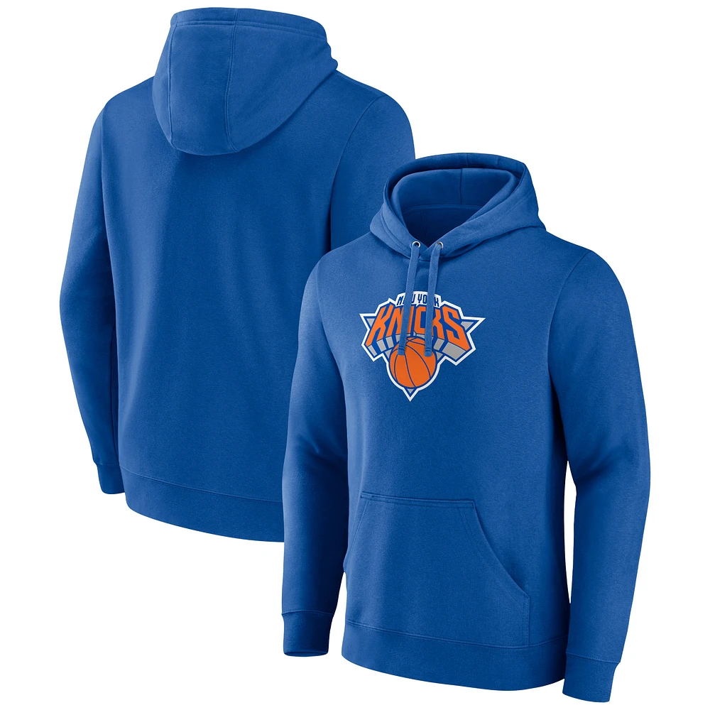 Men's Royal New York Knicks Logo Pullover Hoodie