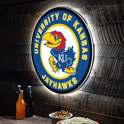 Kansas Jayhawks LED XL Round Wall Décor