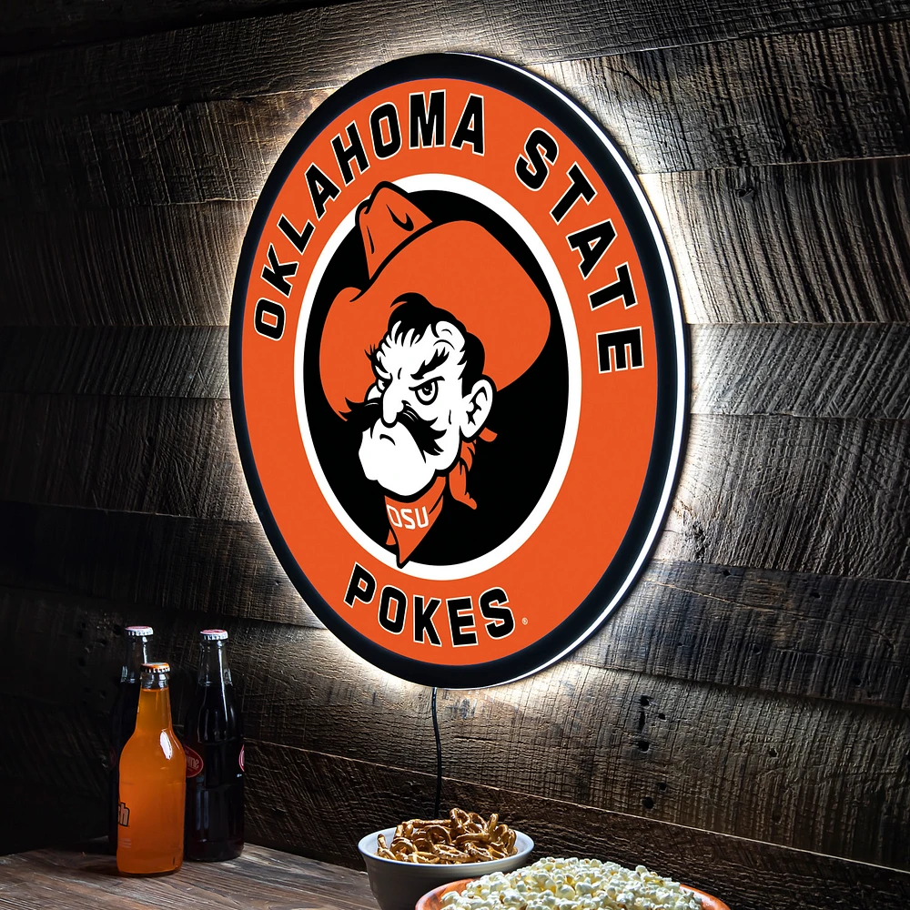 Oklahoma State Cowboys LED XL Round Wall Décor