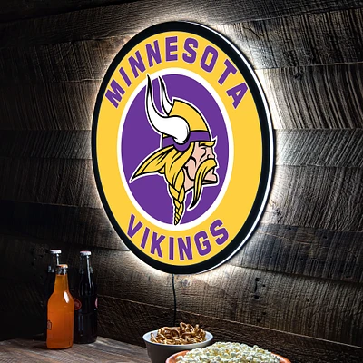 Minnesota Vikings LED XL Round Wall Décor