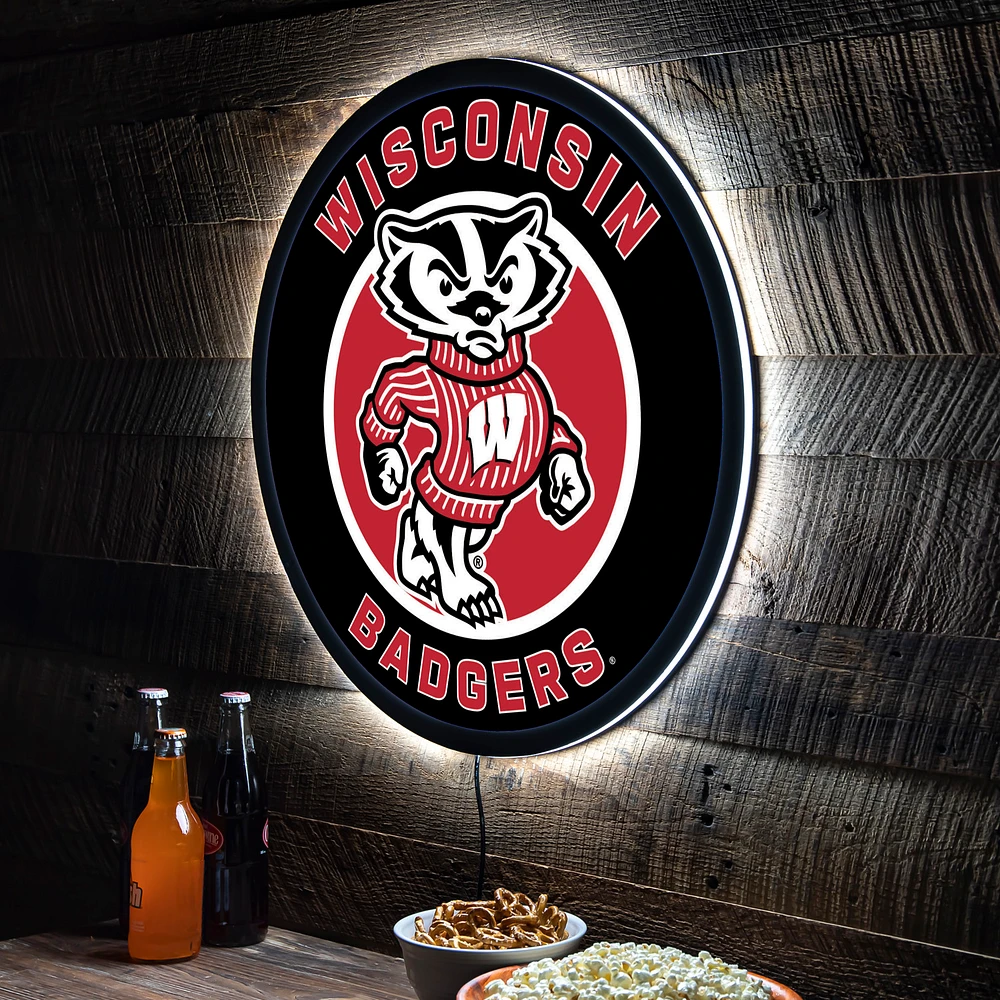 Wisconsin Badgers LED XL Round Wall Décor