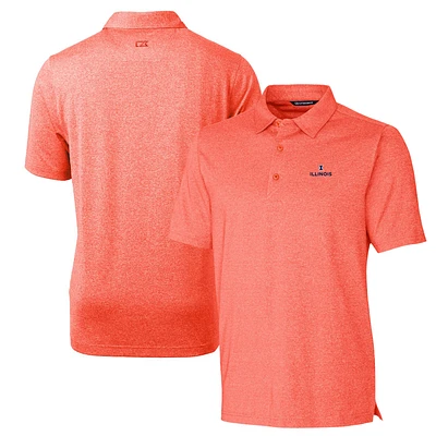Men's Cutter & Buck Heather Orange Illinois Fighting Illini Forge Stretch Polo