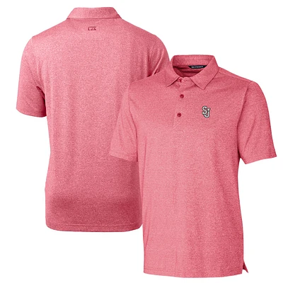 Men's Cutter & Buck Heather Red St. John's Storm Forge Stretch Polo