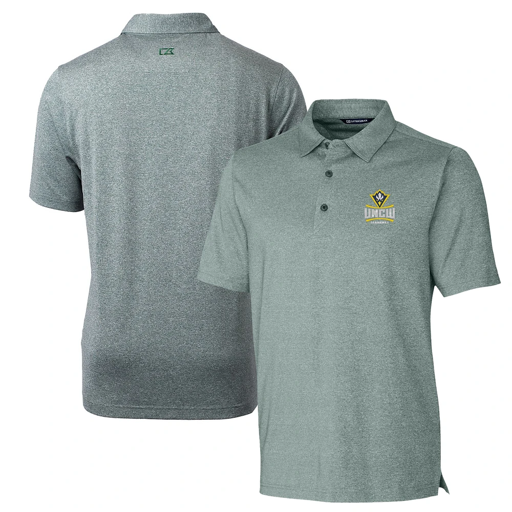 Men's Cutter & Buck Heather Green UNC Wilmington Seahawks Forge Stretch Polo