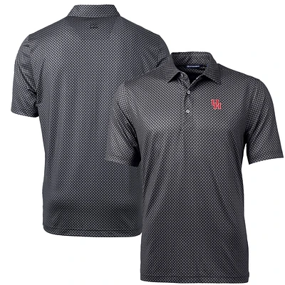 Men's Cutter & Buck Black Houston Cougars Pike Banner Print Polo