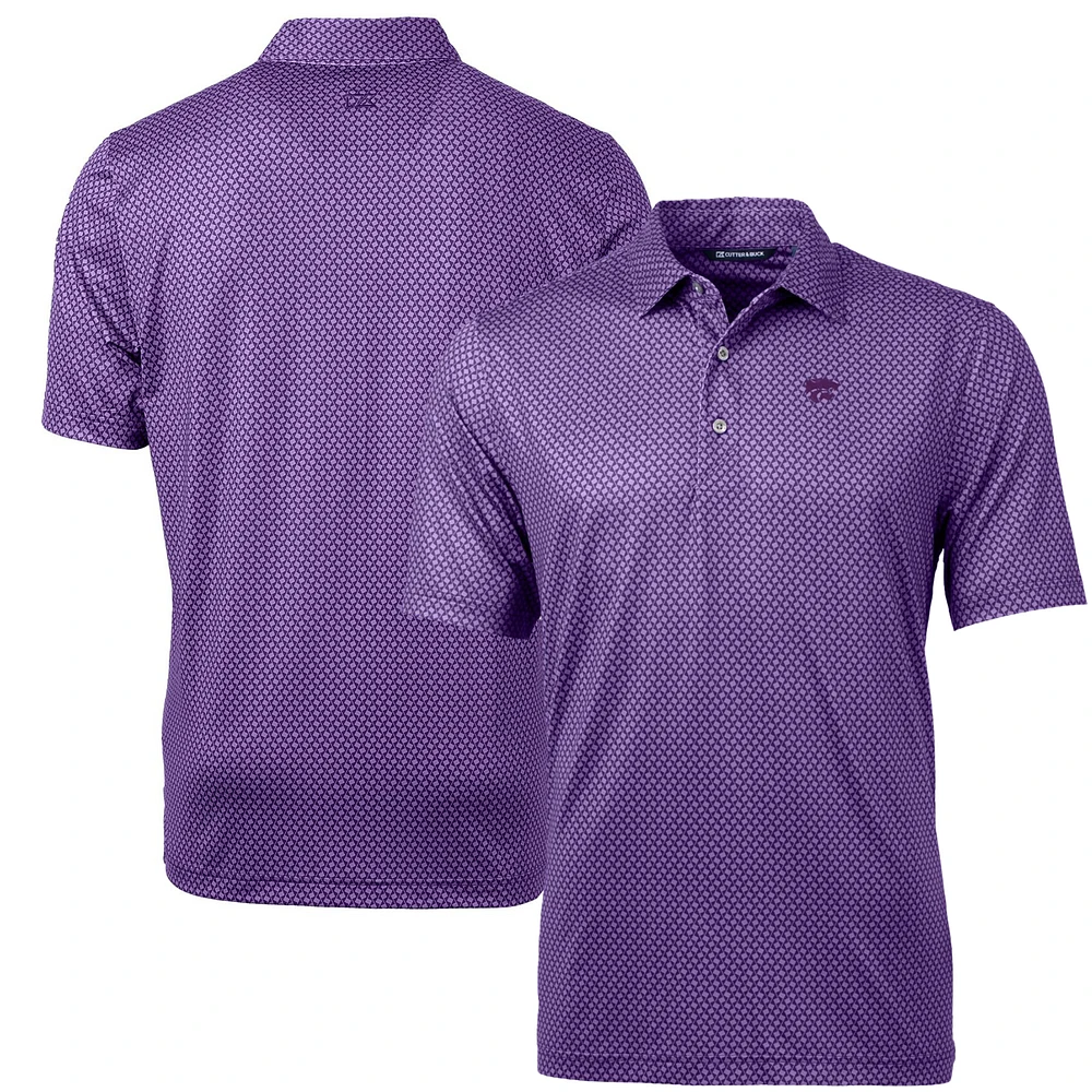 Men's Cutter & Buck Purple Kansas State Wildcats Pike Banner Print Polo