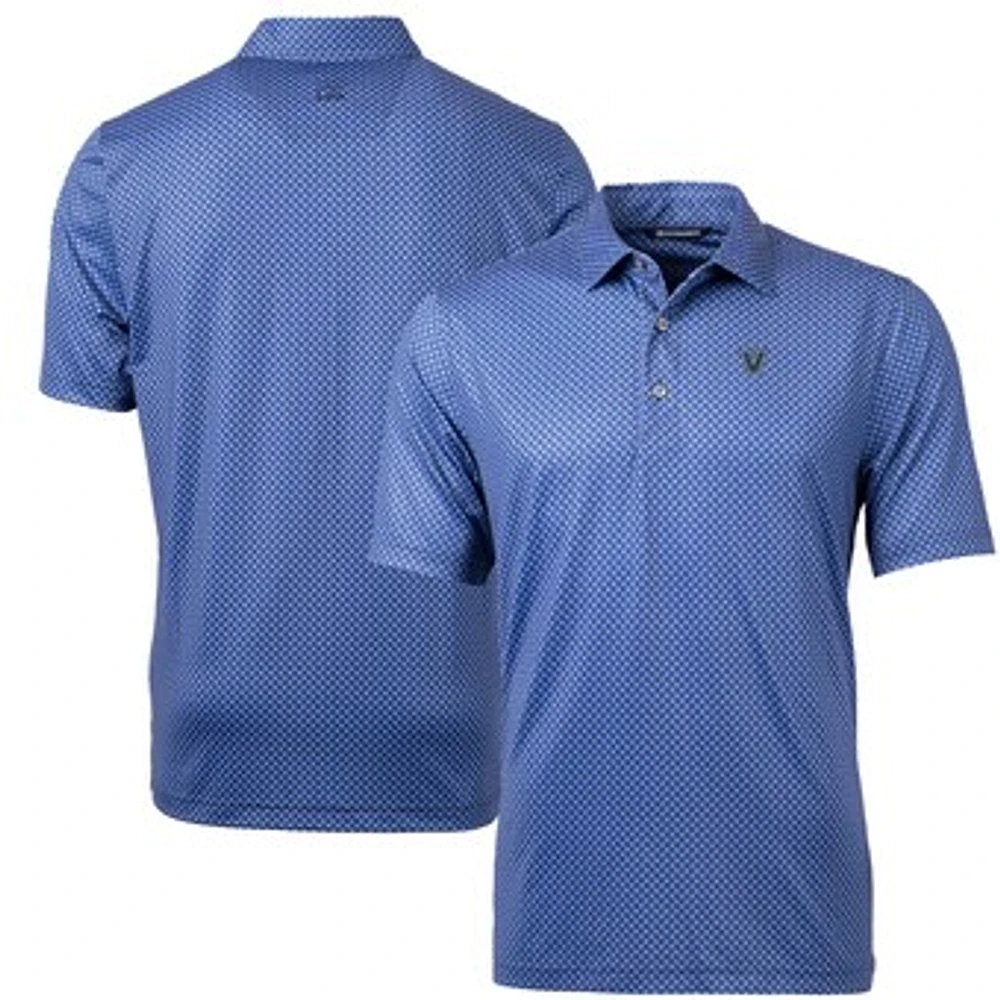 Men's Cutter & Buck Navy Villanova Wildcats Pike Banner Print Polo