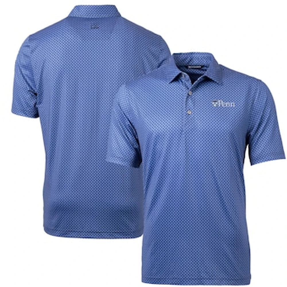 Men's Cutter & Buck Navy Pennsylvania Quakers Pike Banner Print Polo