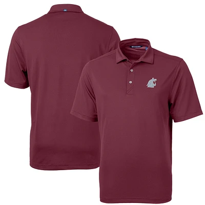 Men's Cutter & Buck Crimson Washington State Cougars Virtue Eco Pique Recycled Polo