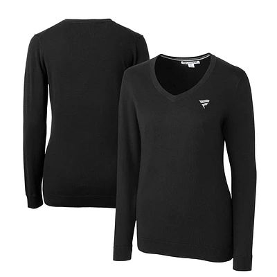 Women's Cutter & Buck Black Fanatics Corporate Lakemont Tri-Blend V-Neck Sweater