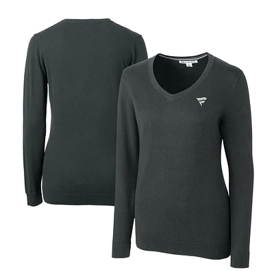 Women's Cutter & Buck Charcoal Fanatics Corporate Lakemont Tri-Blend V-Neck Sweater