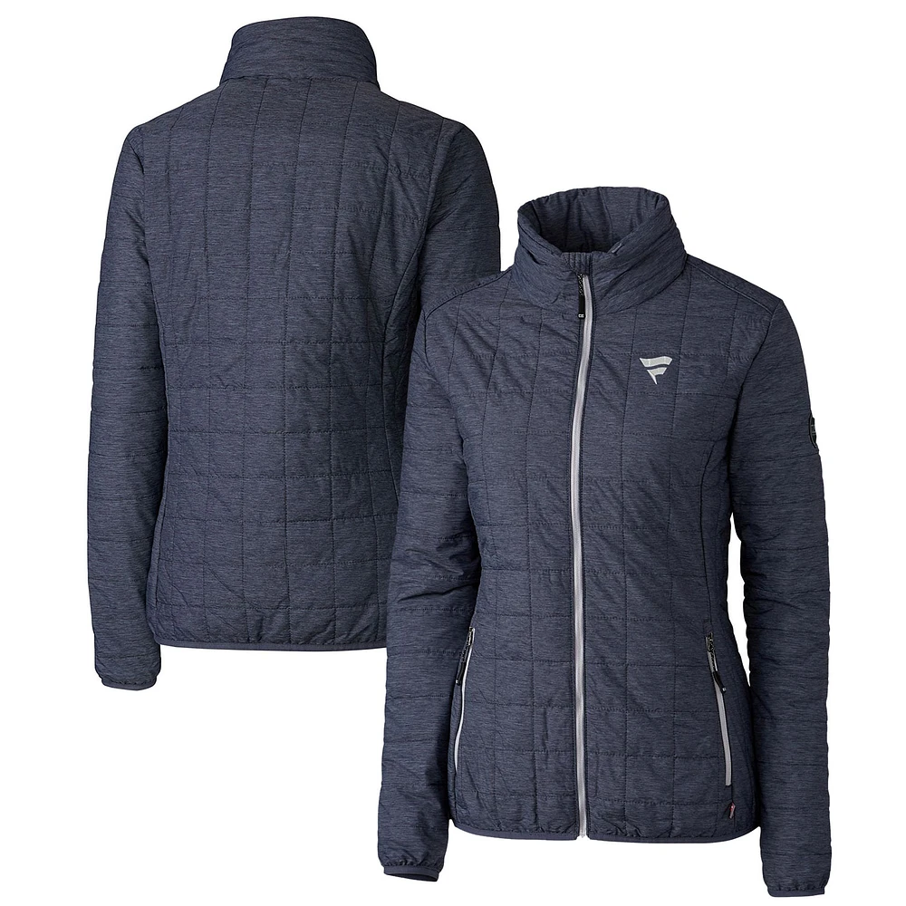 Women's Cutter & Buck Anthracite Fanatics Corporate Rainier PrimaLoft Eco Insulated Full-Zip Puffer Jacket