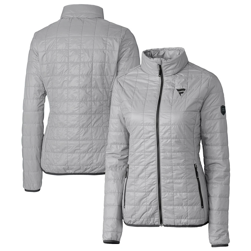 Women's Cutter & Buck Silver Fanatics Corporate Rainier PrimaLoft Eco Insulated Full-Zip Puffer Jacket