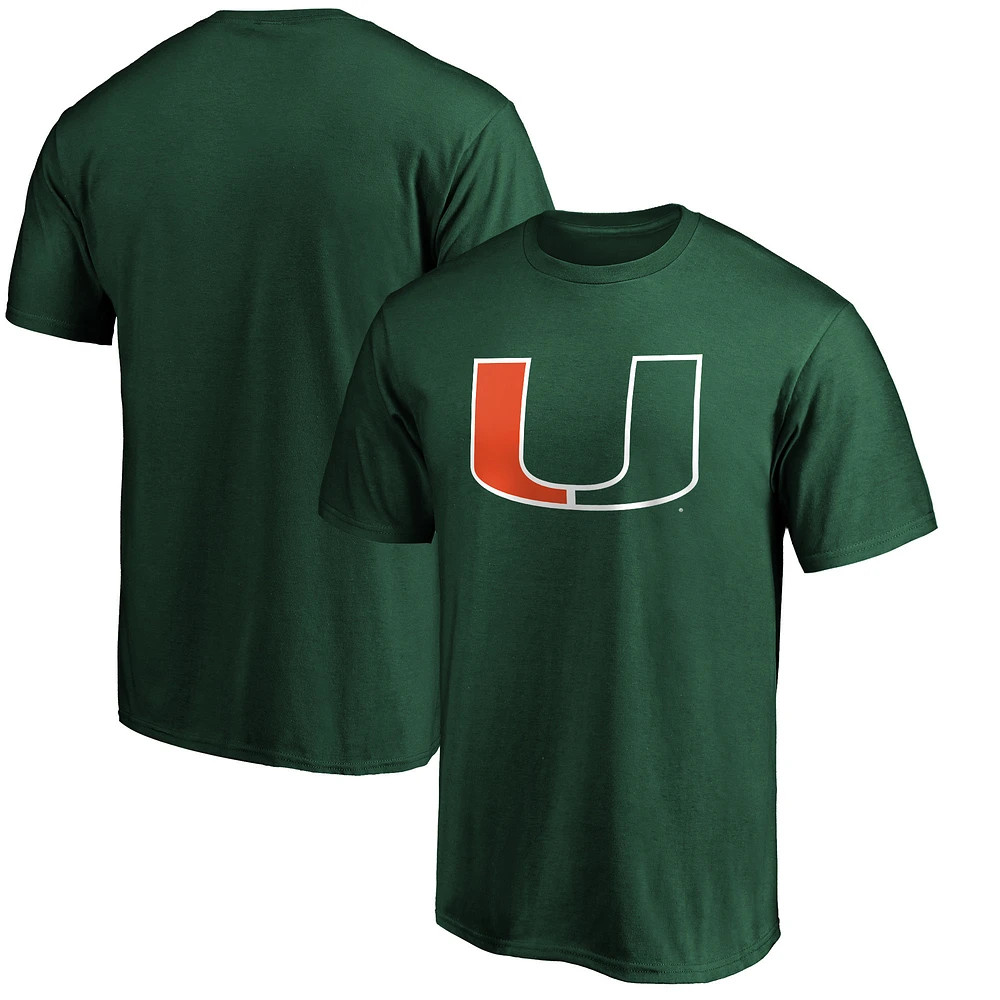 Men's Green Miami Hurricanes Logo T-Shirt