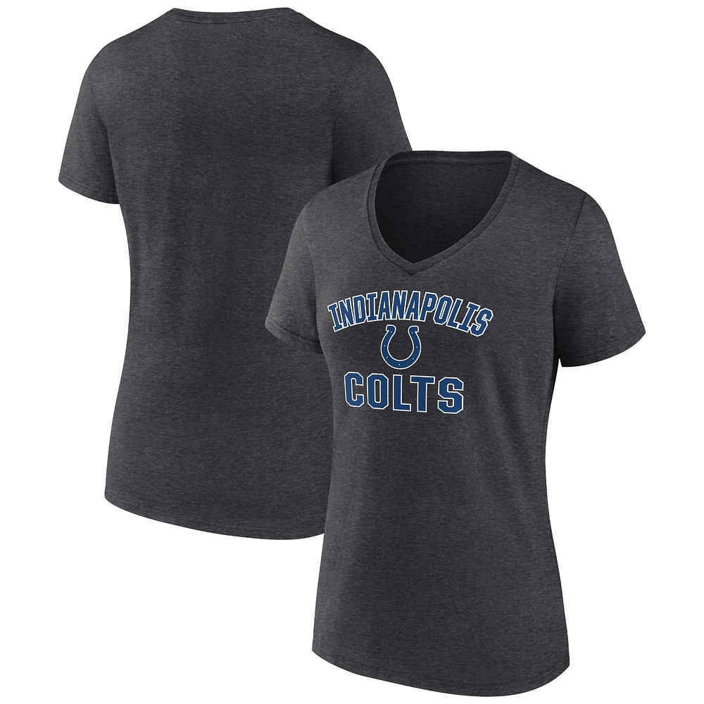 Women's Charcoal Indianapolis Colts Victory Arch Team V-Neck T-Shirt