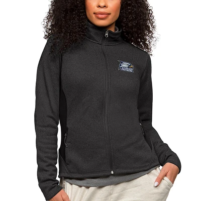 Women's Antigua Heather Black Georgia Southern Eagles Course Full-Zip Jacket