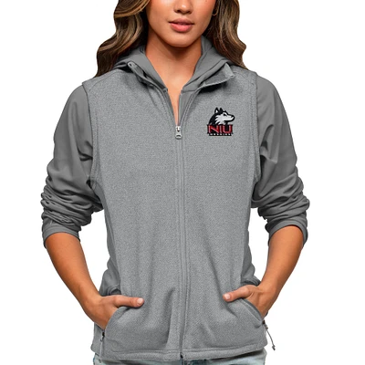 Women's Antigua Heather Gray Northern Illinois Huskies Course Full-Zip Vest