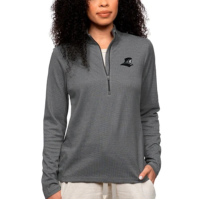 Women's Antigua Heather Charcoal Providence Friars Epic Quarter-Zip Pullover Top