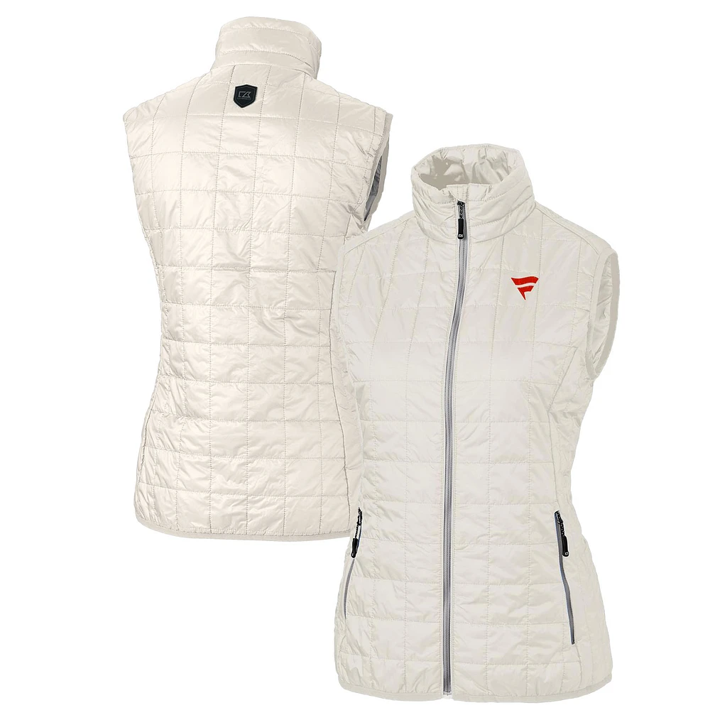 Women's Cutter & Buck White Fanatics Corporate Rainier PrimaLoft Womens Eco Insulated Full-Zip Puffer Vest